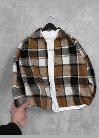 Коричневая повседневный, кэжуал рубашка в клетку Vakko