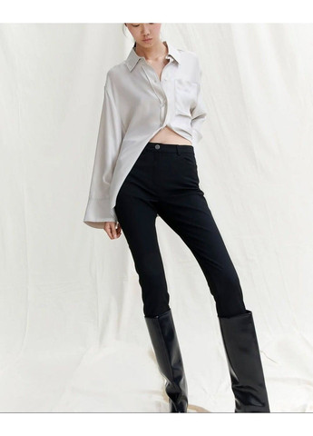 Женские брюки Skinny Regular waist (58015) XS Черные H&M (315664984)