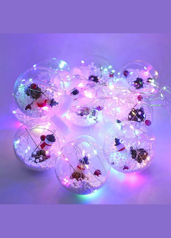 Світлодіодна гірлянда Y005 Snowman Кольорове світло 3.5 м святкова новорічна світні кульки 3 шт. Lesko (349731551)