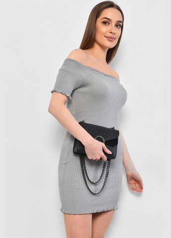 Сіра кежуал сукня жіноча однотонна сірого кольору а-силует Let's Shop однотонна