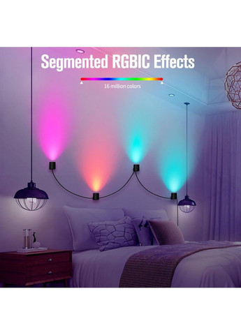 Настінна LED лампа RGB Intelligent wall lamp 6 pcs with Bluetooth European plug with app Epik (294724098)