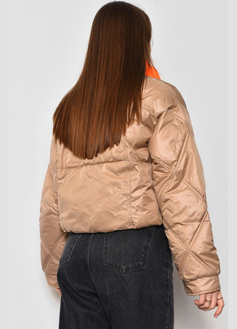 Темно-бежевая демисезонная куртка женская демисезонная темно-бежевого цвета Let's Shop