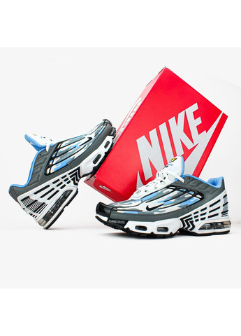 Сірі Осінні кросівки чоловічі nike air max plus 3 grey blue | найк аір макс плюс 3 сірі No Brand