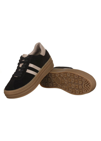 Кросівки жіночі демісезонні на шнурівці замшеві на високій підошві повсякденні для прогулянок чорні 0982-3990 Rispetto чорні демісезони (302713105)