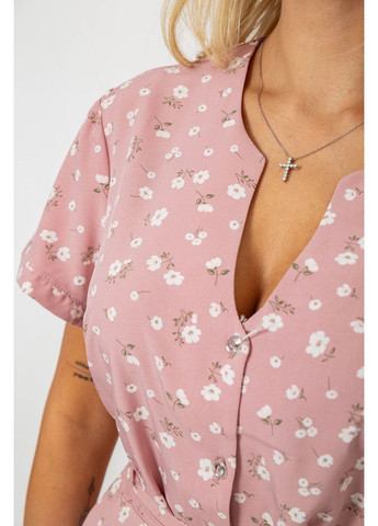 Комбинированное повседневный платье софт с принтом, 230r0032-1 Ager