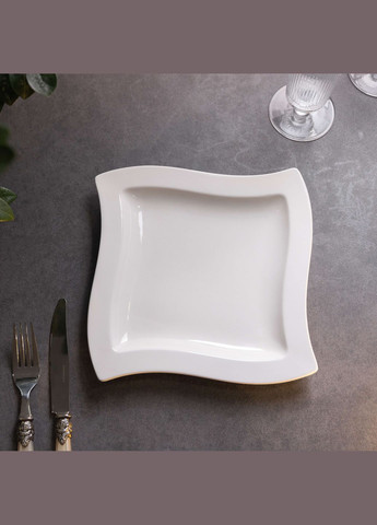 Тарелка фарфоровая плоская квадратная 21 см TS Kitchen (328441748)