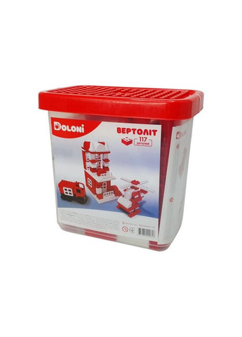 Конструктор "Вертоліт" 013888/08 в пластиковому боксі, 117 деталей Doloni (372177293)