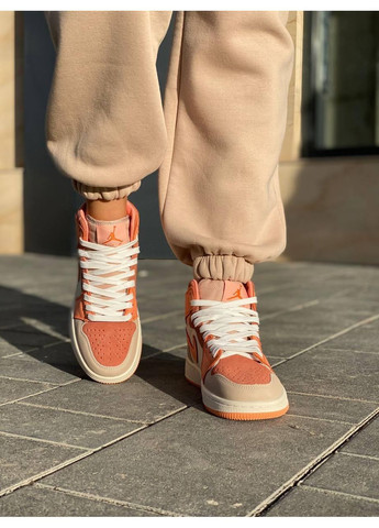 КРОССОВКИ ЖЕНСКИЕ NIKE AIR JORDAN 1 RETRO HIGH ORANGE BEIGE НАЙК АИР ДЖОРДАН No Brand бежевые демисезоны (367176550)