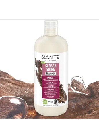 БИО-Шампунь Glossy Shine для блеска волос с Протеиновым комплексом и Березовыми листьями 500 мл Sante (298055796)