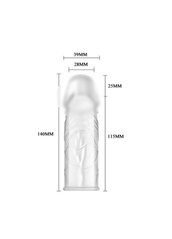 Многоразовый презерватив увеличение члена на 2,5 см насадка Penis Sleeve LyBaile (317747832)