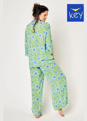 Зелена піжама жіноча lns 509 a24 l зелений, блакитний Key