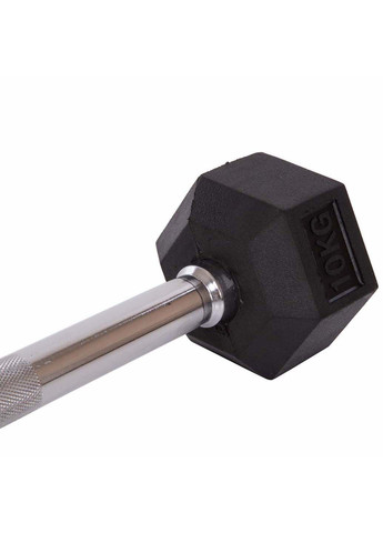 Штанга фіксована пряма гумова Rubber Hexagon Barbell TA-6230 10 кг FDSO (286043702)
