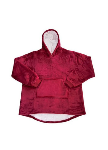 Жіночий худі плед теплий Huggle Hoodie 3-in-1 100х80 см, плед толстовка, бордовий No Brand (362191560)