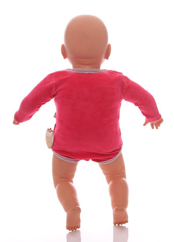 Боді з довгим рукавом для дівчинки велюр рожеве Люблю бабусю MiniPapi 68 см (26725) BABYKROHA (297199377)