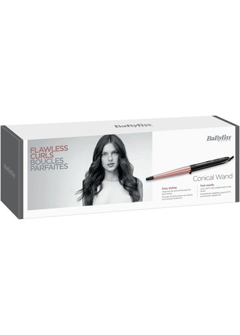 Плойка, конусна, 64Вт, темп.режимів-6, D -13-25mm, 160-210С, кераміка, чорно-золотий BaByliss (322336417)