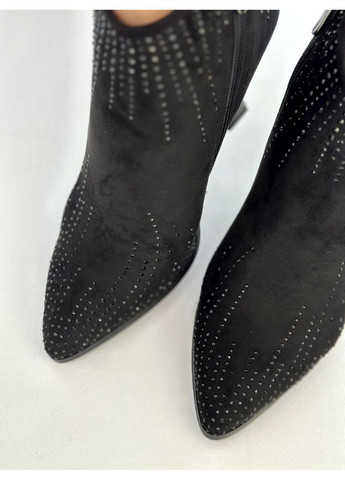 Чорні демісезонна жіночі демісезонні ботильйони на каблуку No Brand