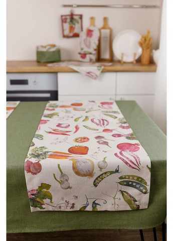 Ранер столовий Овочі 40х140 см текстильна доріжка для сервірування столу декор для дому ProDobro (369378156)