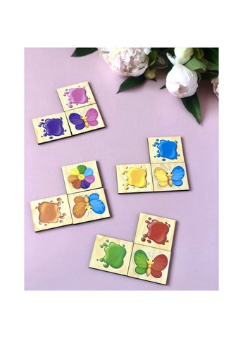 Дерев'яний пазл-сортер "Метелики" (ПСФ106) PSF106 вивчення кольорів Ubumblebees (302010181)