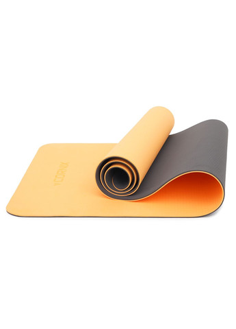 Килимок спортивний TPE 183 x 61 x 0.6 см для йоги та фітнесу XR0001 Orange/Black Cornix xr-0001 (275654235)