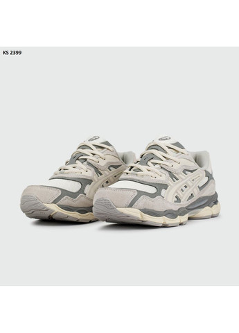 Сірі Осінні кросівки чоловічі asics gel-nyc beige grey асікс гель нюк No Brand