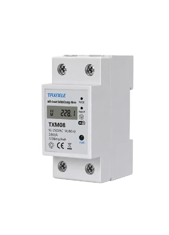 Умное WiFi-реле с полной защитой, счетчиками, таймером 1P+N 60A 230V Smart Life, Tuya [TXM08] TAXNELE (393976999)