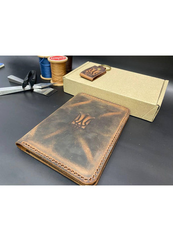 Портмоне для документов с гербом из натуральной кожи. Обложка для паспорта. Докхолдер Коричневый цвет No Brand (356508790)