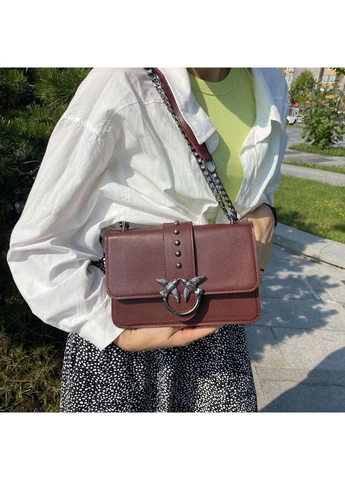 Женская мини сумочка клатч на плечо в стиле Pinko, белая сумка на цепочке с птичками No Brand (384252768)