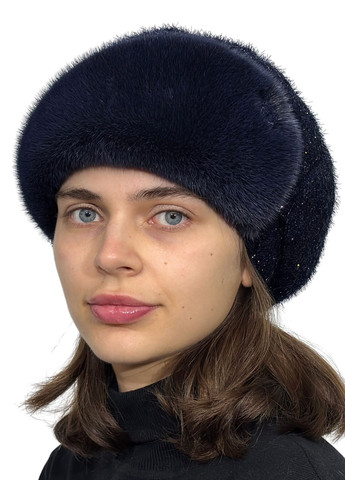 Женский берет на трикотажной основе с натуральным мехом норки Меховой Стиль Восьмиклинка (229461765)