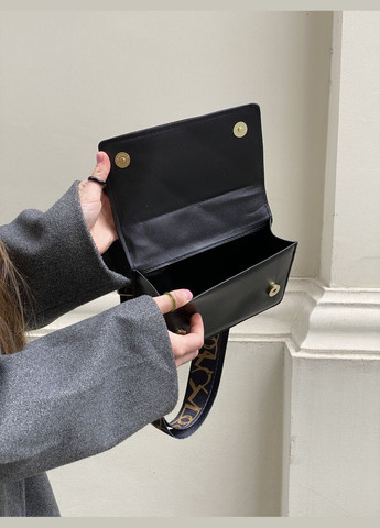 Жіноча сумка 10277 крос-боді на ремінці чорна No Brand (296008214)