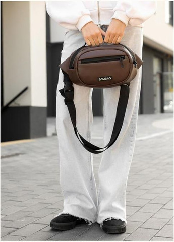 Сумка на пояс через плечо женская из экокожи Коричневый 35682 Sambag (334673975)