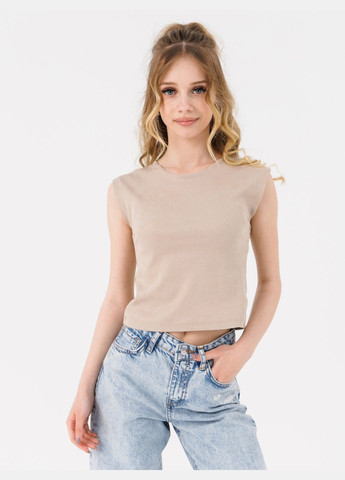 Майка однотонная для девочки 0931 Кофейный (2000990441218S) shop (2000990441218) First Kids (293142524)