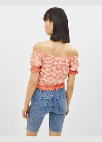 Топ літо,рожевий-білий в клітку, Bershka (346473230)