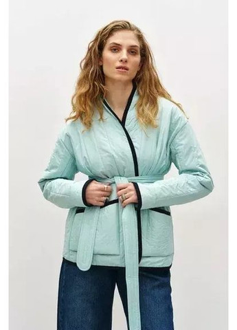 Мятная женская лёгкая куртка с поясом mkrm4246 Rica Mare