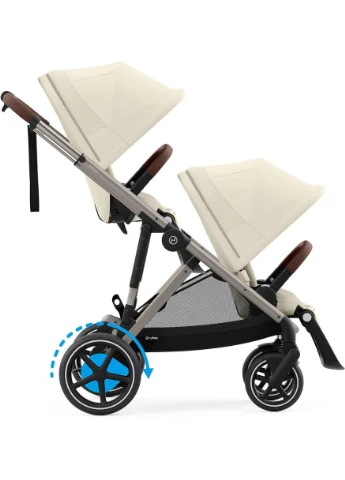 Універсальна коляска для двійнят 2 в 1 e-Gazelle S TPE Seashell Beige Cybex (363257767)