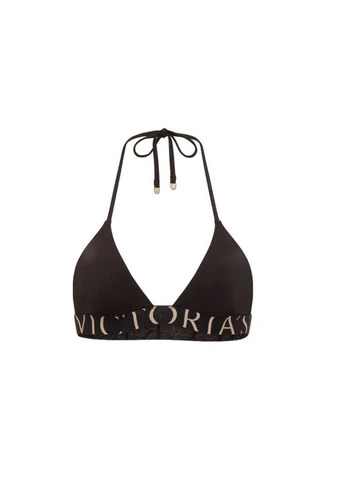 Черный женский купальник треугольный бикини exploded logo черный Victoria's Secret