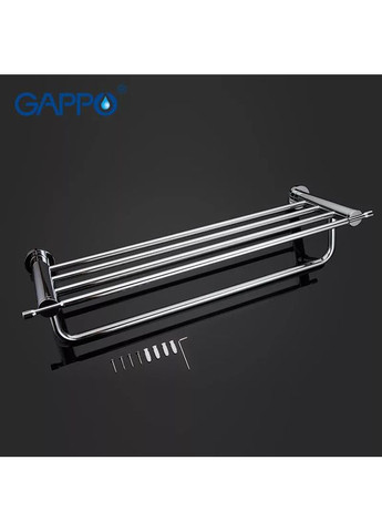 Полка с держателем для полотенец G1824, хром, 580 мм GAPPO (371881692)
