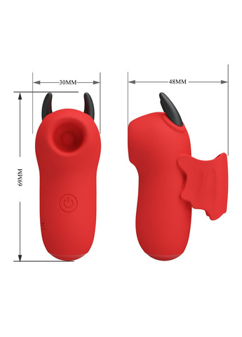 Стимулятор для клитора Magic Devil с сосанием и электростимуляцией, красный, 6.9 см Pretty Love (361670400)