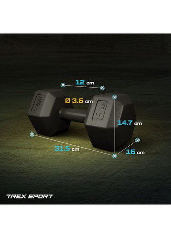 Гантелі для фітнесу композитні TX-008CD 2x8кг TREX Sport (372506688)
