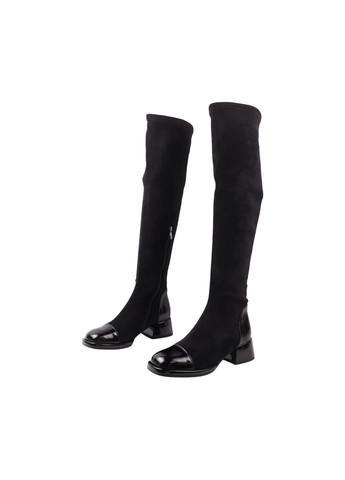 ботфорты женские черные стрейч-замша Lady Marcia