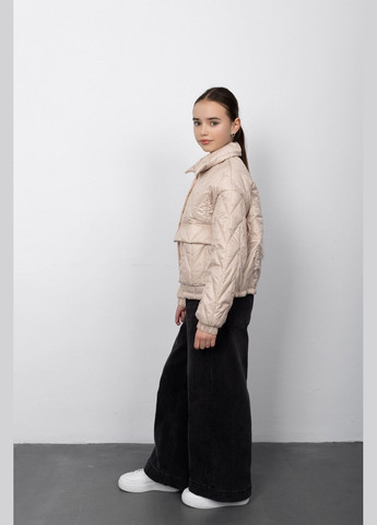 Комбинированная демисезонная куртка бежевый Cvetkov Эмма