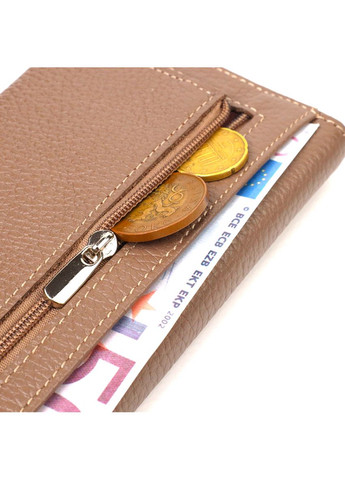 Жіночий гаманець із натуральної шкіри флотар із монетницею 21695 Бежевий Canpellini (306881595)