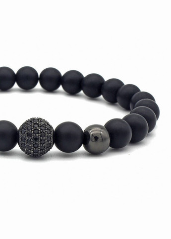 Чоловічий браслет з натурального каміння (агат), чорний No Brand (328251259)