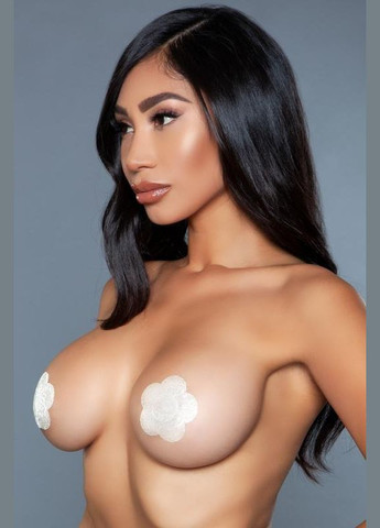 Наклейки на соски в виде цветочков, бежевые Bewicked (299006567)