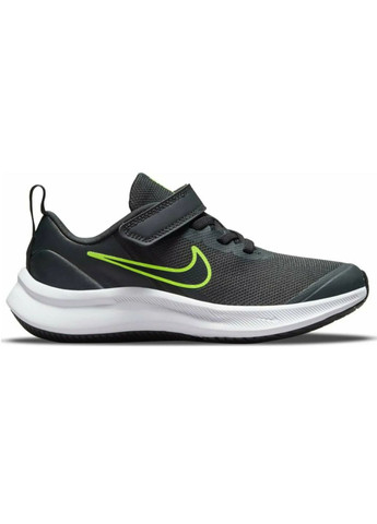Черные всесезон кроссовки kids star runner 3 dk smoke grey/black-black р. 10.5/27.5/18см Nike