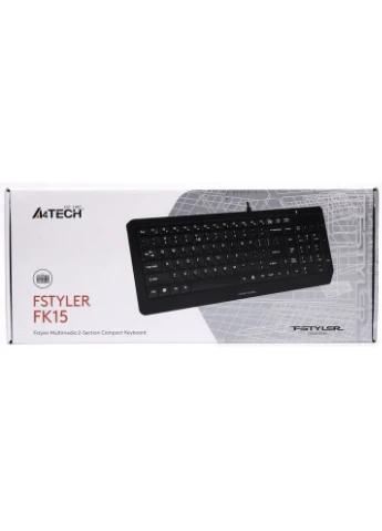 Клавиатура Fstyler FK15 Wired USB Black (US+Ukrainian+Russian) A4Tech (322616502)