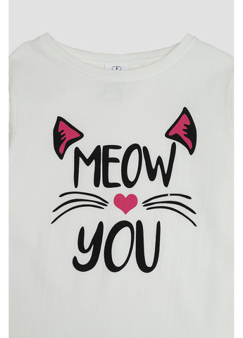 Біла зимня піжама зі штанами для дівчинки колір білий cb-00285840 Carla Mara