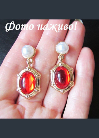 Вінтажний стиль: сережки з підвісками червоними кристалами, 2607 Fashion Jewelry (336550559)