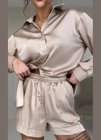 Костюм женский шелковый шорты и рубашка JUGO atelier (293510668)