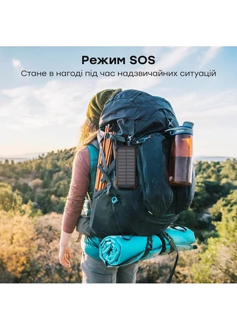 Повербанк з сонячною панеллю 20000mAh B657 Black PD20W+QC QC3.0 PD3.0 бездротова зарядка (43-00134) CHOETECH (382712689)
