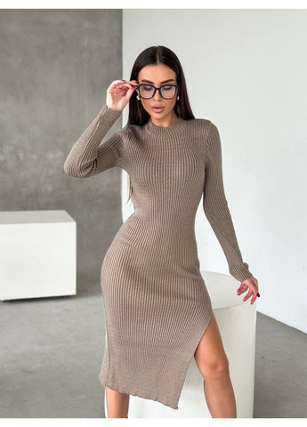 Бежева повсякденний, вечірня, ділова, кежуал жіноча сукня силуетна No Brand